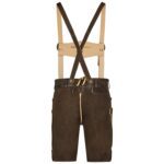 Luxury Rustic Brown Lederhosen with Traditional Stitch back