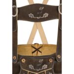 Luxury Rustic Brown Lederhosen with Traditional Stitch Embrioidery