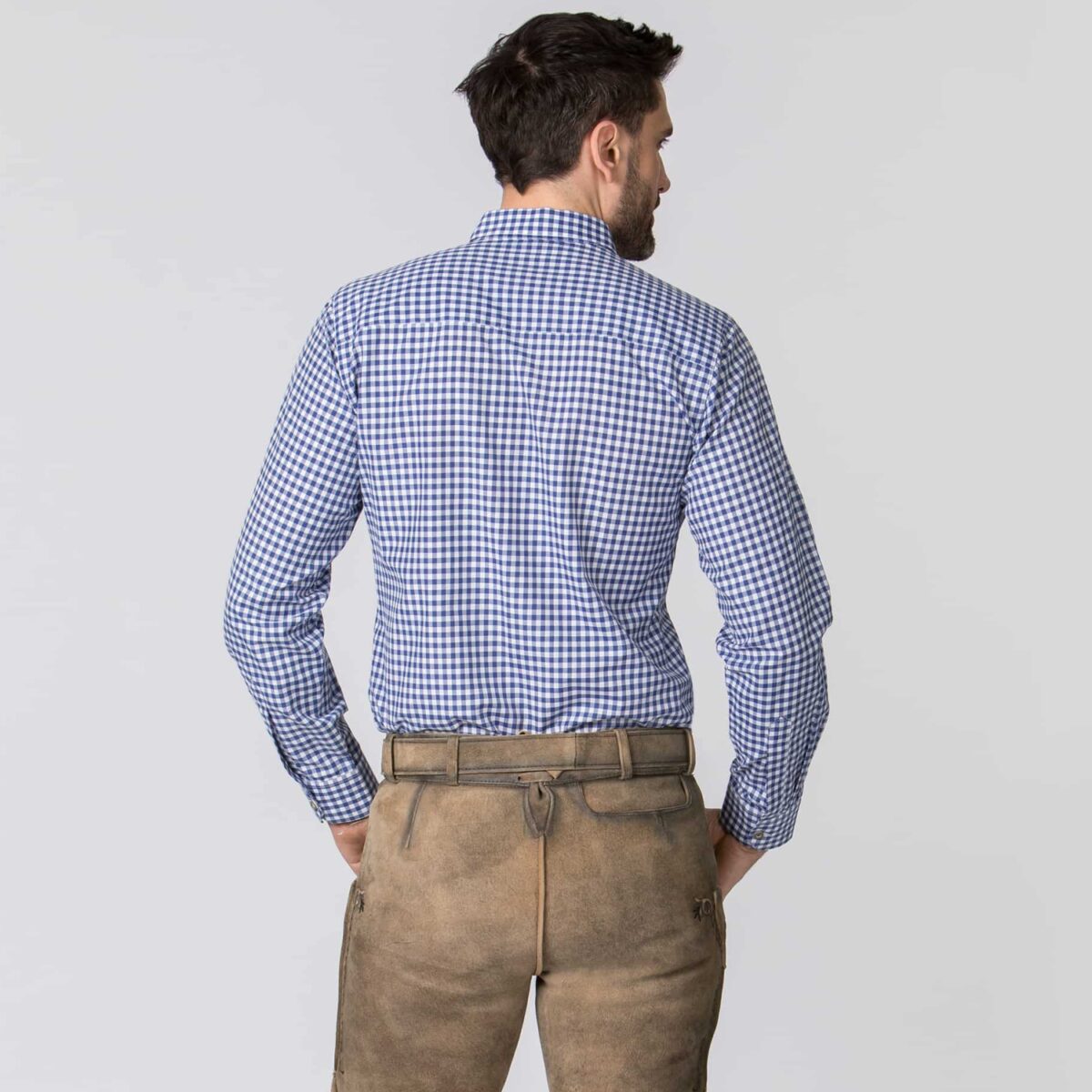 Oktoberfest Shirt Mens with Bold Blue Checkered back