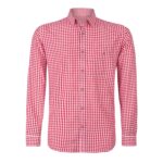 Vibrant Men's Trachten Shirt with Red Gingham