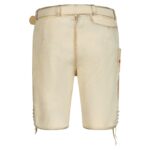 Alpine Beige Bavarian Lederhosen Men with Floral Design