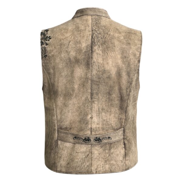 Bavarian Vest in Antique Oak Rustic Leather Back