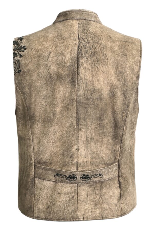 Bavarian Vest in Antique Oak Rustic Leather Back