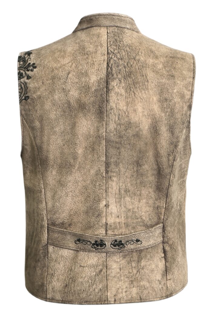 Bavarian Vest in Antique Oak Rustic Leather Back