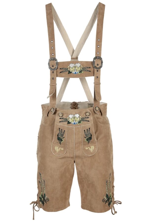 Lederhosen Men Classic Beige Traditional Outfit front