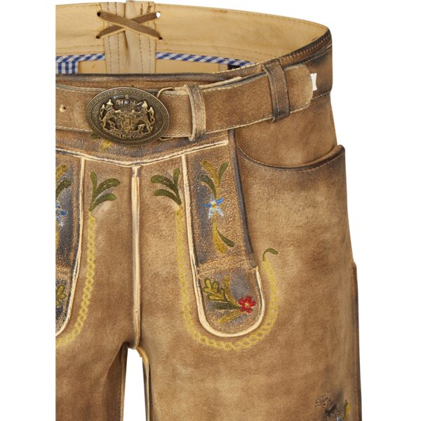 Authentic Mens Trachten Lederhosen with Colorful Threadwork