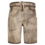 Traditional Lederhosen Ash Brown with Ornate Stitching Back