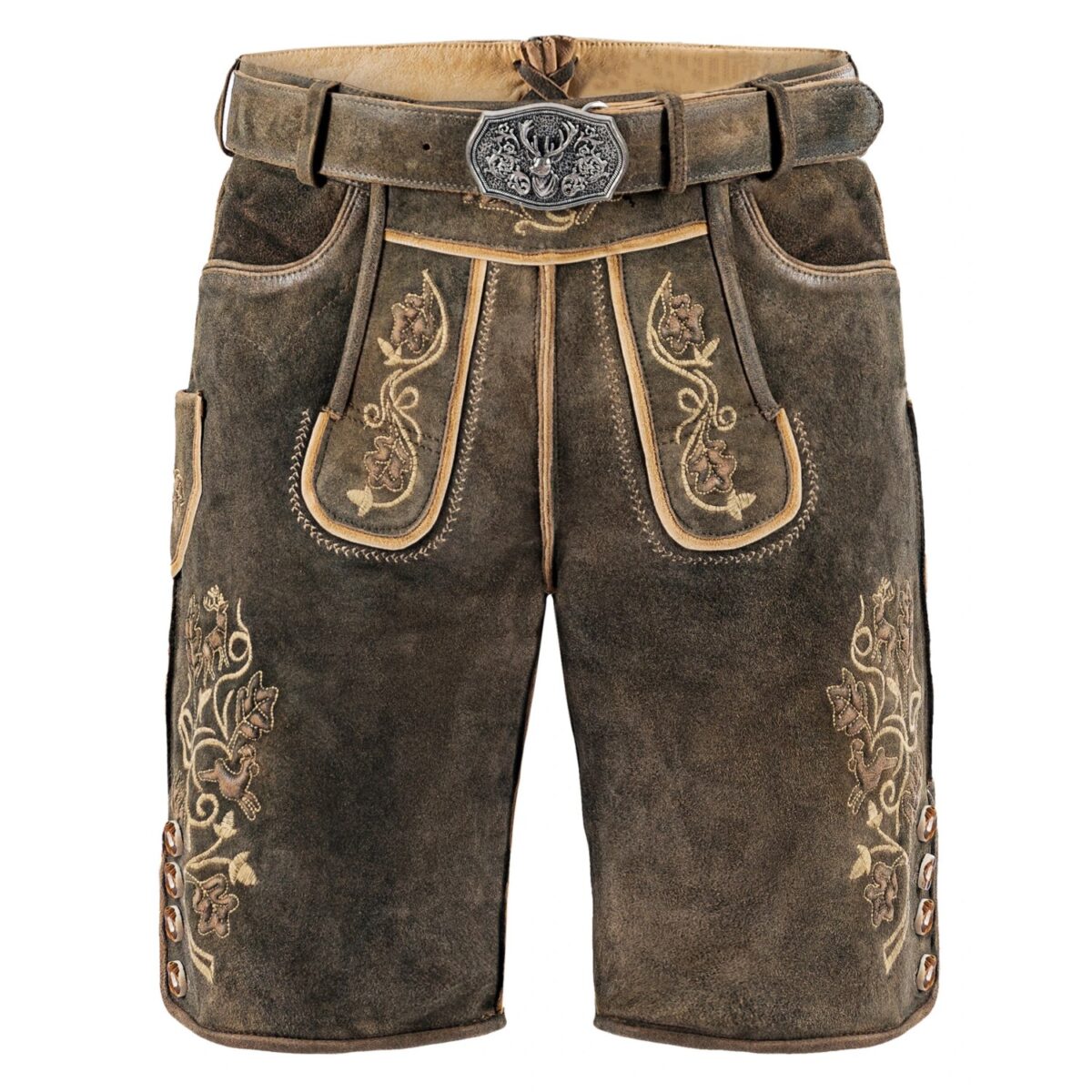 Liberty Brown Lederhosen for Men Front