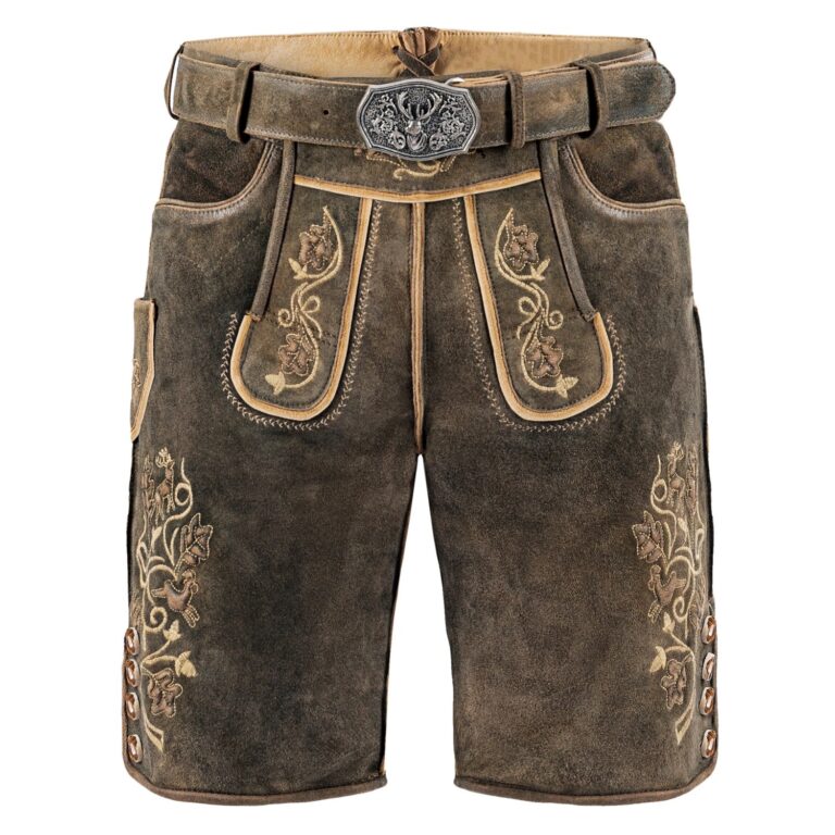 Brown Lederhosen Eagle Embroidery Men
