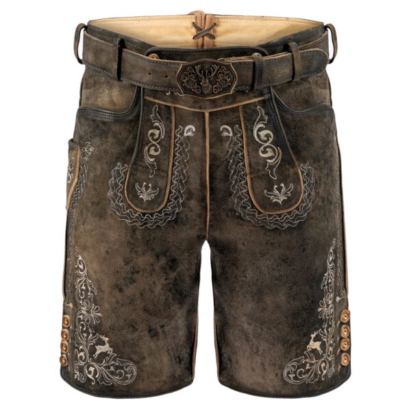 Cristiano Ronaldo Lederhosen with Cream Embroidery Front