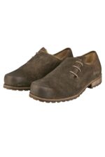 Rugged Brown Trachten Shoes with Alpine Rope Laces Side View Front