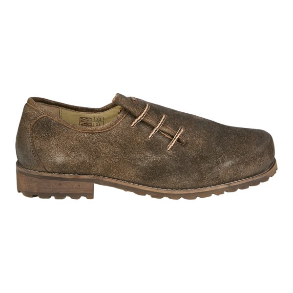 Rugged Brown Trachten Shoes with Alpine Rope Laces Side View