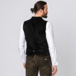 Authentic Velvet Lederhosen Vest With Dark Green Charm Back