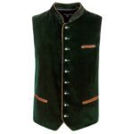 Authentic Velvet Lederhosen Vest With Dark Green Charm Front