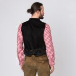 Heritage Black Bavarian Waistcoat for Men Back