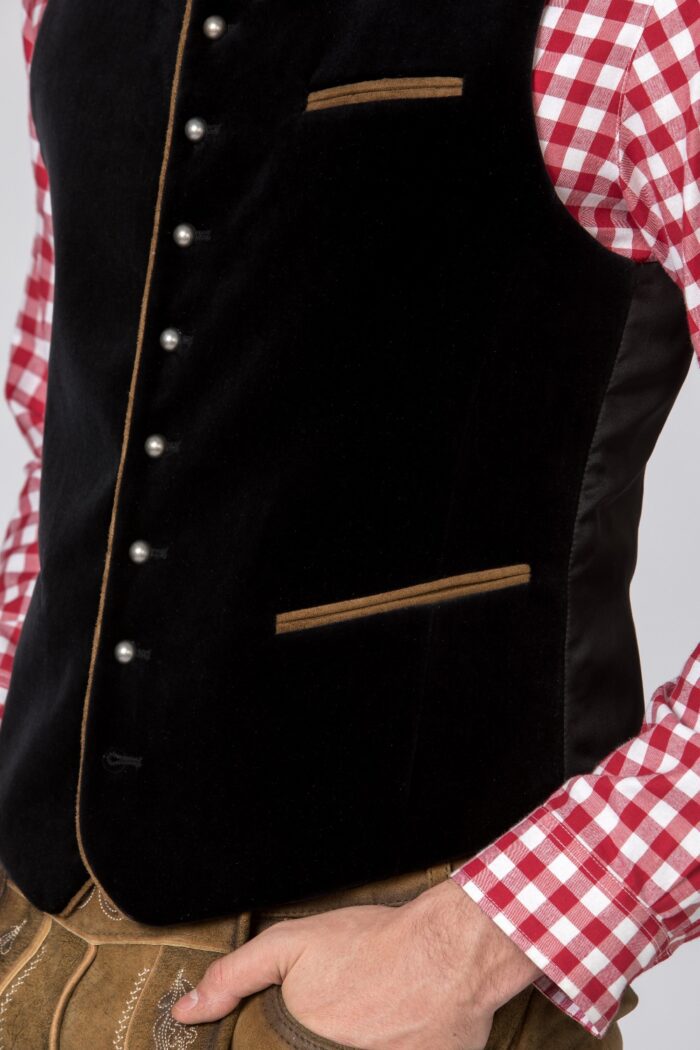 Heritage Black Bavarian Waistcoat for Men Focus