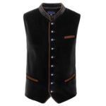 Heritage Black Bavarian Waistcoat for Men Front