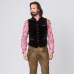 Heritage Black Bavarian Waistcoat for Men front 2