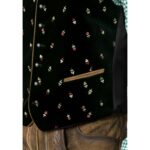 Premium Dark Green Oktoberfest Vest with Vibrant Embroidery
