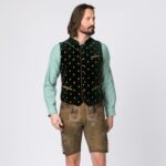 Premium Dark Green Oktoberfest Vest Front 2
