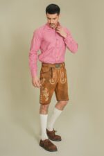 Front angle view of Amber Crest Heritage Lederhosen