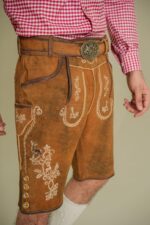 Side embroidery detail of Amber Crest Heritage Lederhosen