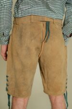 Back leather detail of Emerald Grove German Lederhosen