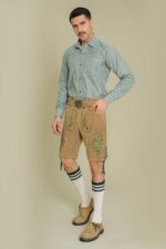 Front angle view of Emerald Grove German Lederhosen