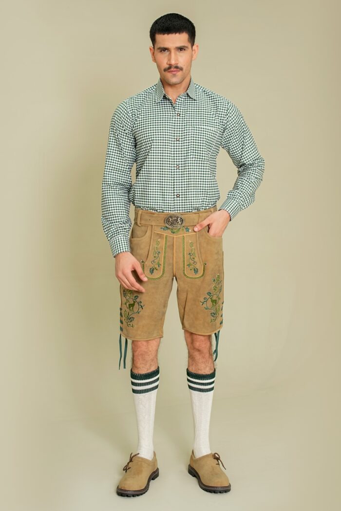 Emerald Grove German Lederhosen full front view