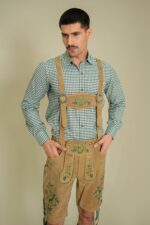 Emerald Grove German Lederhosen with traditional suspenders