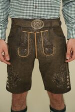 Front embroidery detail of Hunter Forge Traditional Lederhosen