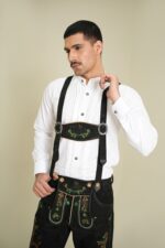 Midnight Ember Bavarian Lederhosen with traditional suspenders
