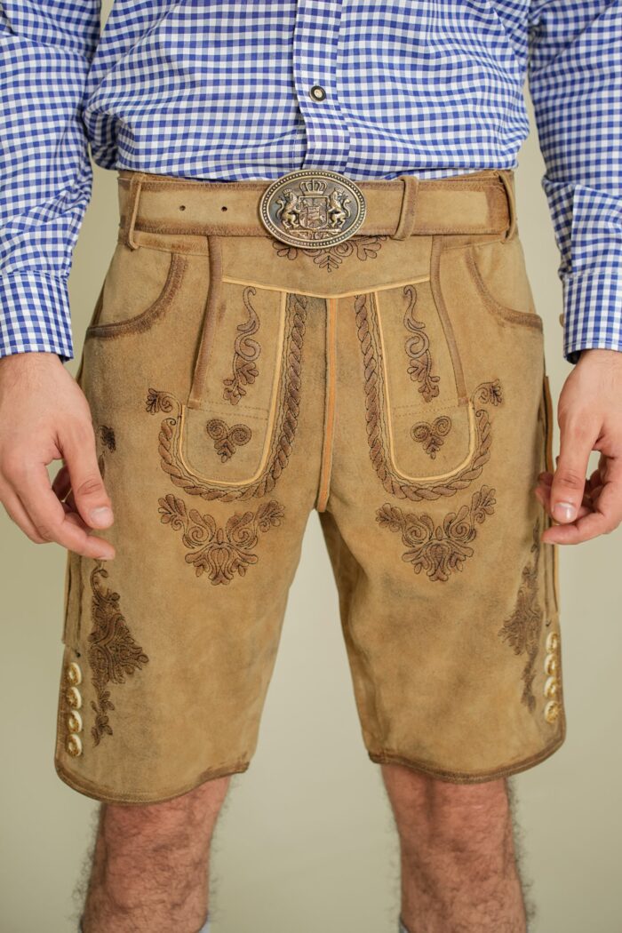 Front embroidery detail of Sandstone Valley Heritage Lederhosen