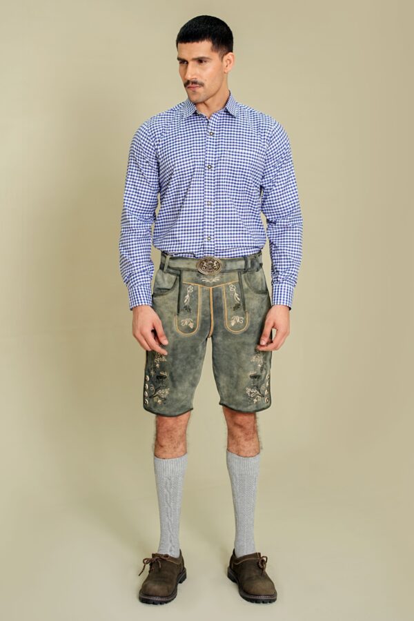 Silver Stag Authentic Lederhosen full front view