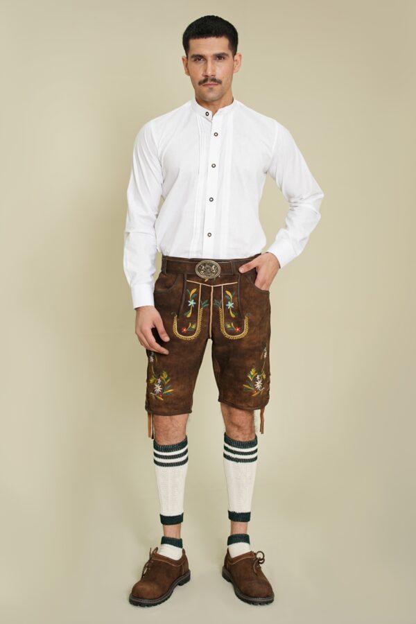 Walnut Bloom Oktoberfest Lederhosen full front view