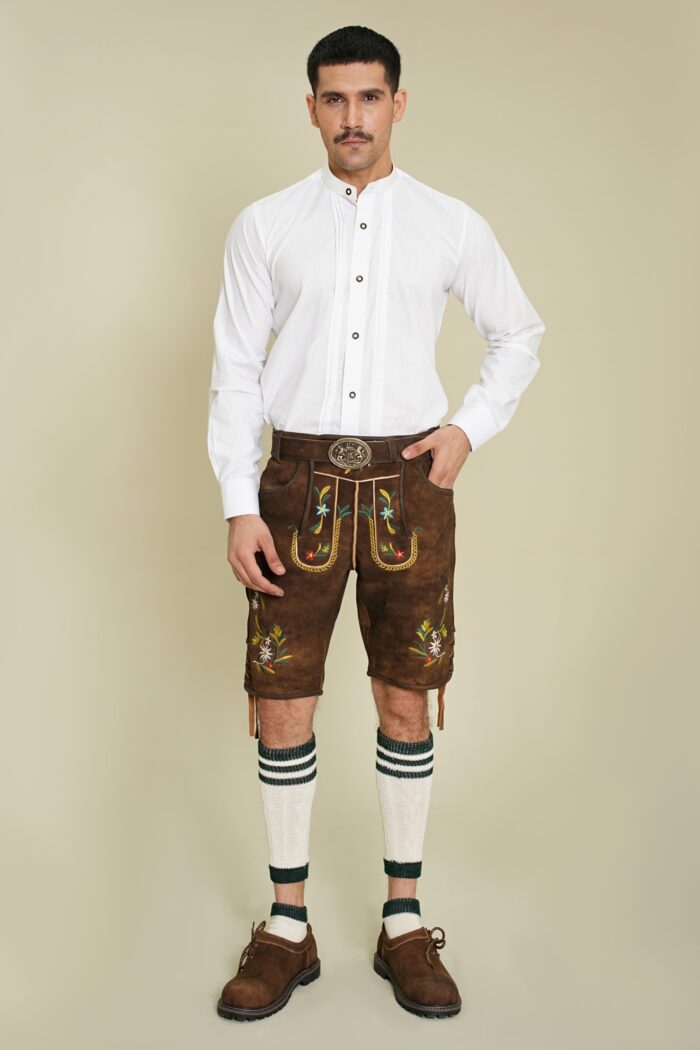 Walnut Bloom Oktoberfest Lederhosen full front view
