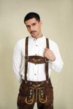 Walnut Bloom Oktoberfest Lederhosen with traditional suspenders