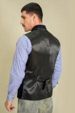 Back view of Sapphire Crown Velvet Vest with adjustable satin back strap